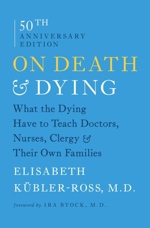 book cover for "on death and dying" by Elisabeth kubler ross