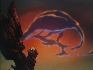 Land Before Time: Littlefoot's mother in the clouds