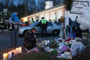 Memorial and Vigil at Sandy Hook Elementary — image courtesy of nation.time.com