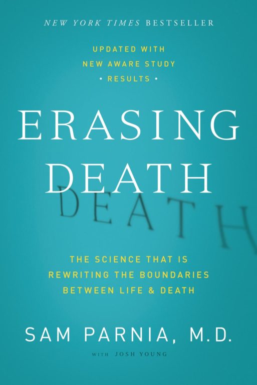 book cover for "erasing death" by sam parnia