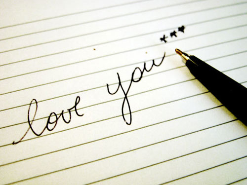 handwriting i love you letter pen 