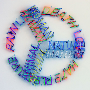 Bruce Neuman neon art peace sign human nature/life death
