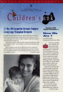 A Children's ink article featuring Jackie's lung transplant surgery
