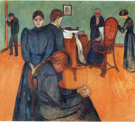 Edvard Munch picture called "Death in the Sick Room"