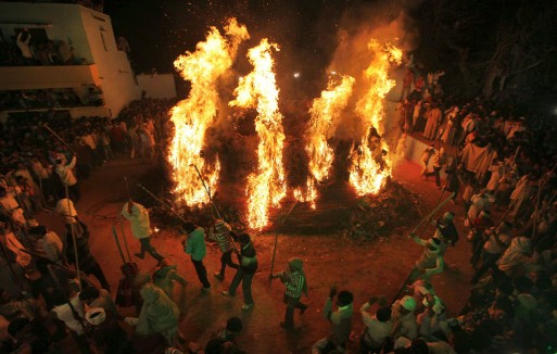 Holi fire, India fire, Festival of Colors