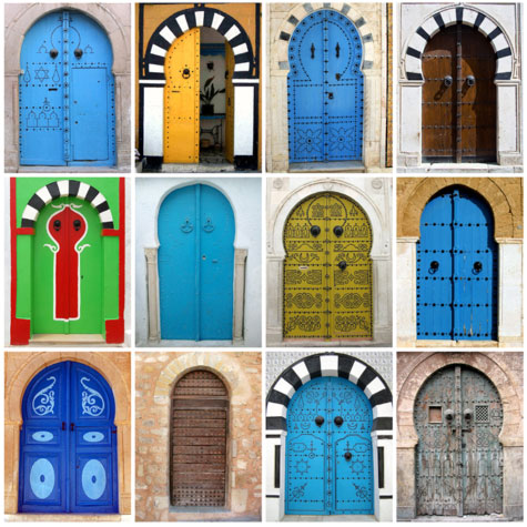 arched-doors-brightly-colored
