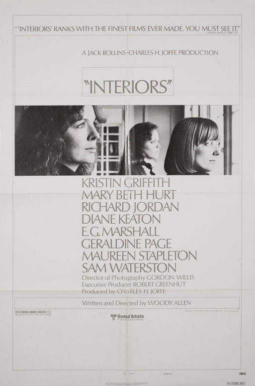 movie poster for "interiors" directed by woody Allen