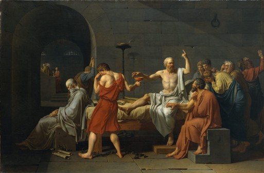 Socrates calmly facing death