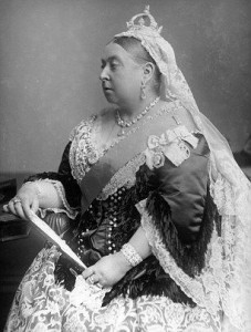 Antique photo of Queen Victoria in mourning attire
