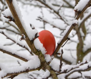 A red Easter egg symbolism of death
