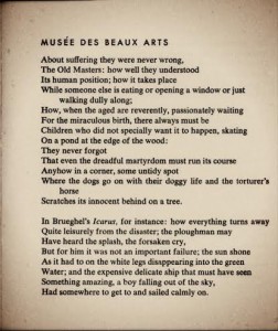Musee Des Beaux Arts. WH Auden. 