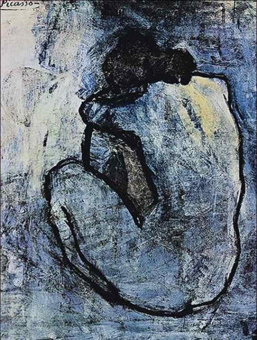 The oil painting Blue Nude (1902) from Pablo Picasso's Blue Period