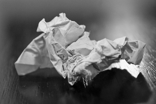 A wad of crumpled paper