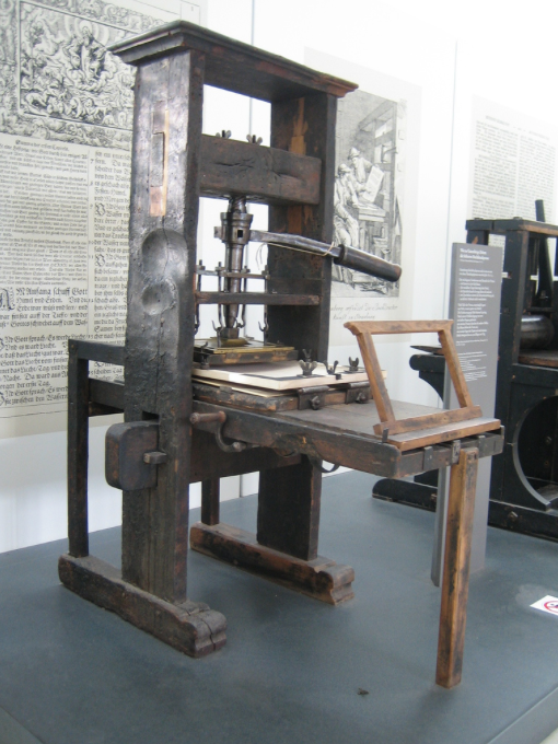 Gutenberg press that printed the Ars Moriendi