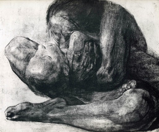 Mother with dead child drawing Kathe Kollowitz 