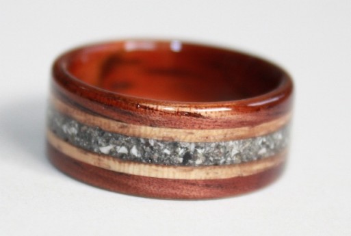 Touch Wood Memorial Ring, featuring inlaid cremains 
