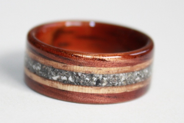 Touch Wood Memorial Ring, featuring inlaid cremains 