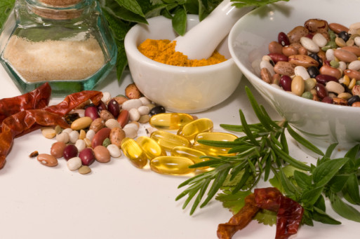 a variety of natural herbal remedies 
