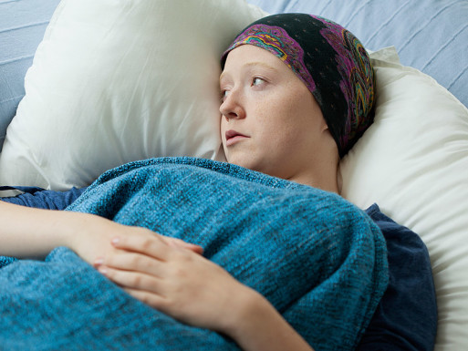 ovarian cancer patient in bed