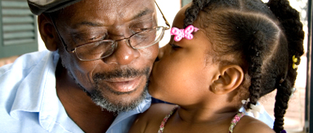 Black man with dementia and child