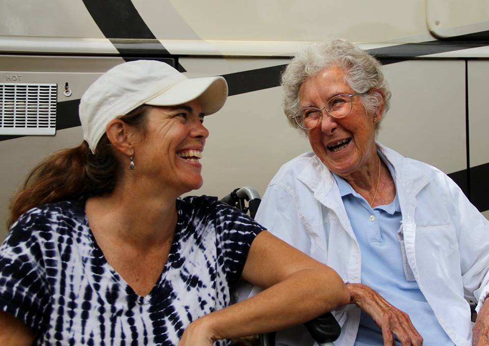 Norma and her daughter-in-law smiling 
