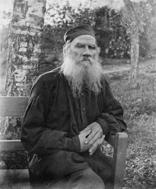 Black and white photo of Leo Tolstoy author of "The Death of Ivan Ilyich"
