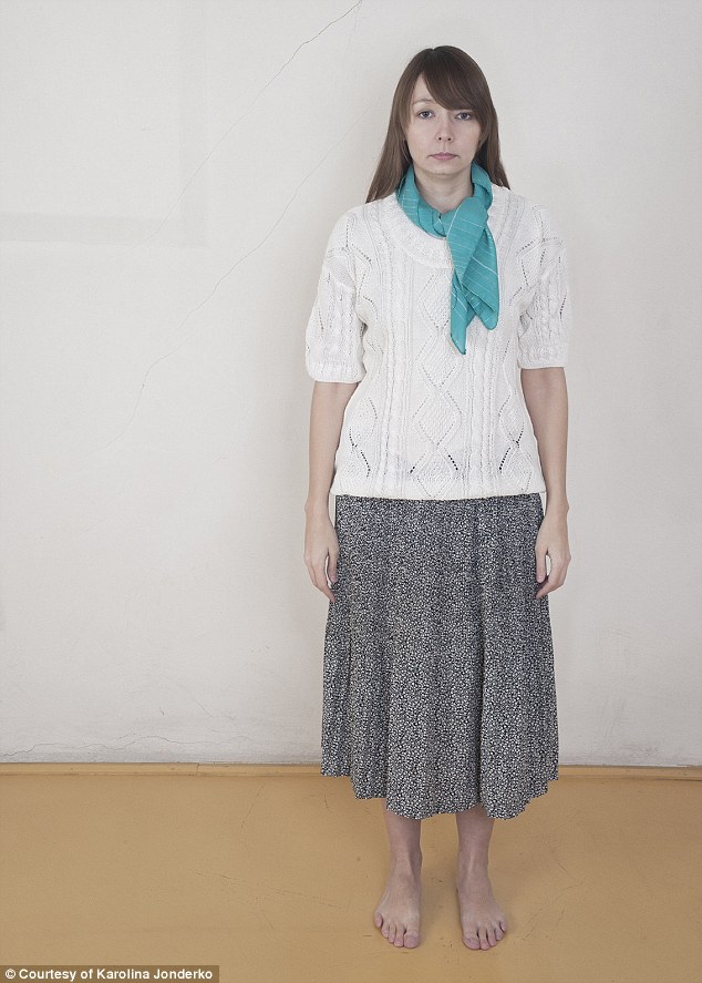 Polish photo artist wearing her dead mother's dress