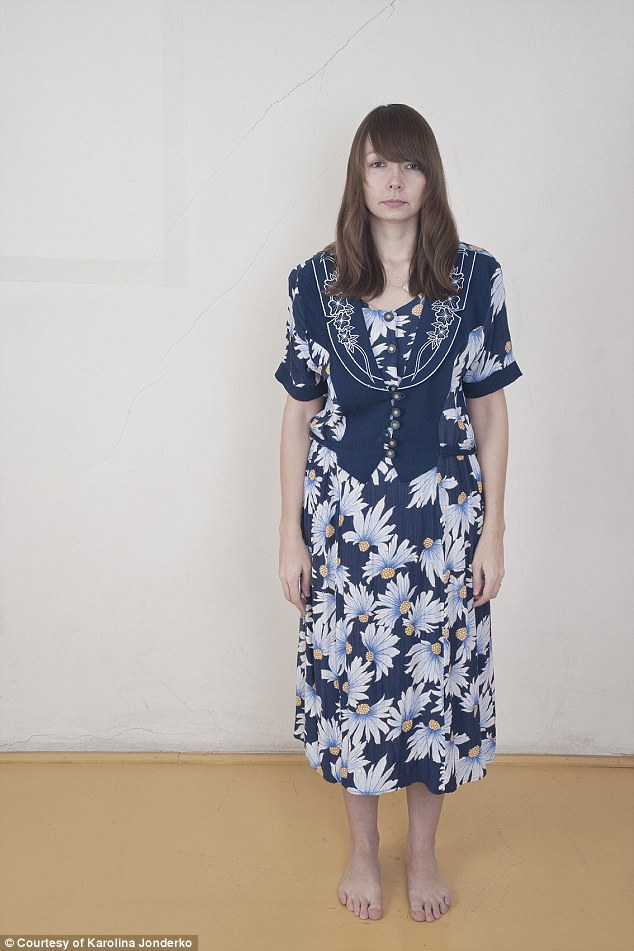 Polish photo artist wearing her dead mother's dress