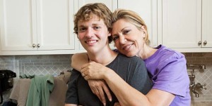 Photo of a teenage boy with his mother before her death from cancer