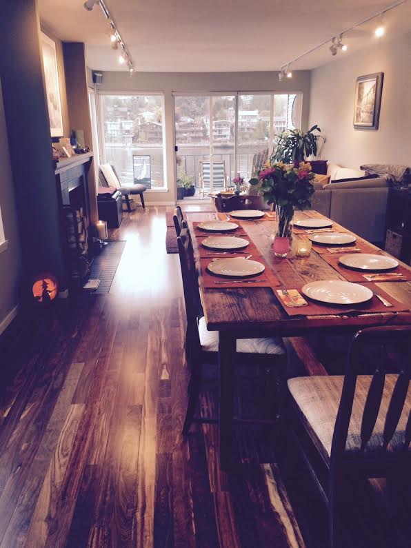 table set for a dinner part where people share feelings of grief 