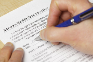 Filling out an advance directive for healthcare 