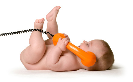 baby making a phone call 