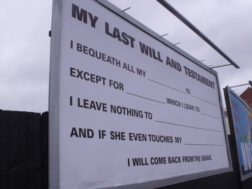 Last will and testament billboard