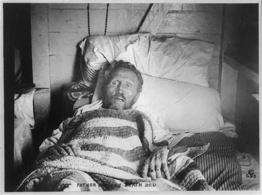 Deathbed photo of Father Damien of Molokai