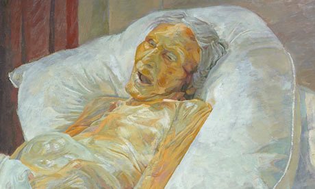 Painting of an elderly woman after death