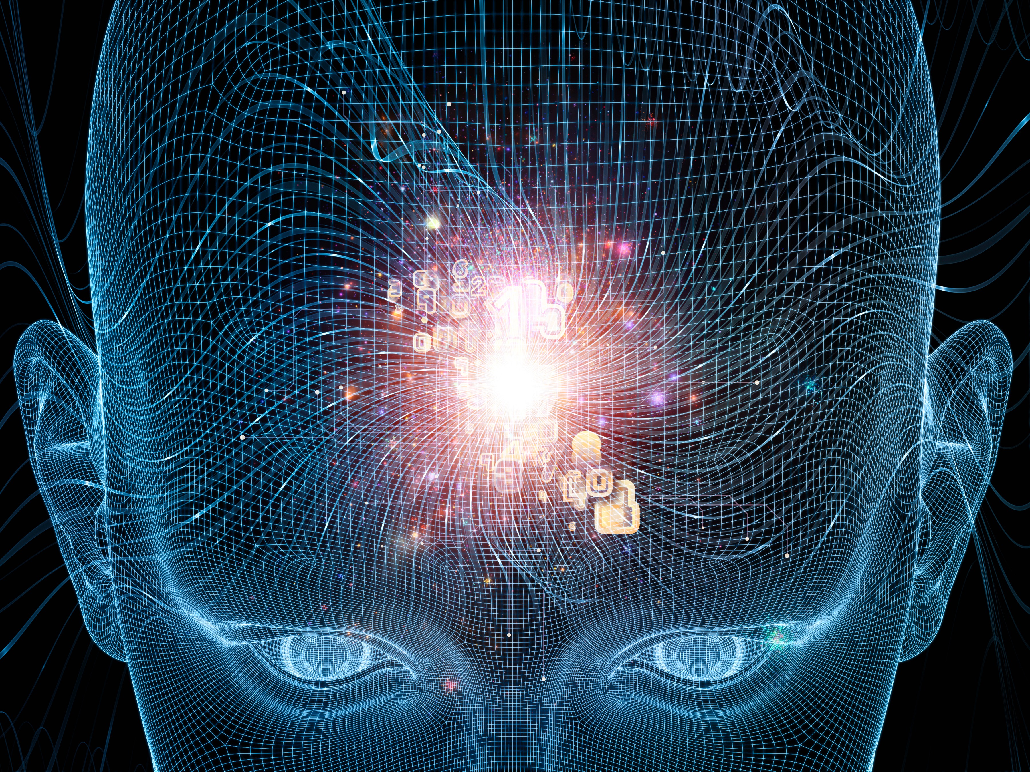 A computerize image of the human mind thinking about death