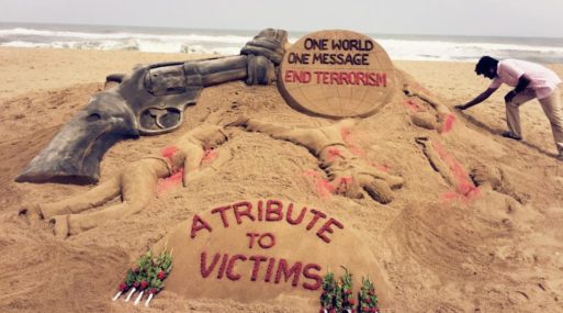 Sand art Stop terrorism