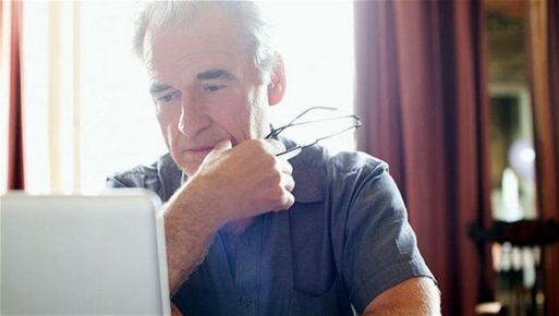 Man looking for Advance Directive online