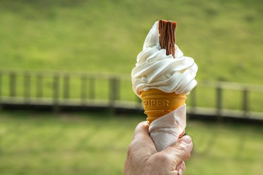 An ice cream cone in the hand of a person nearing the end of life