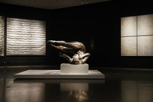 The work by artist Eric Fischl titled Tumbling Woman on view at the 9/11 Memorial Museum 