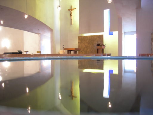 Interior of the Steven Holl Chapel of St. Ignatius a structure similar to Urban Death Project