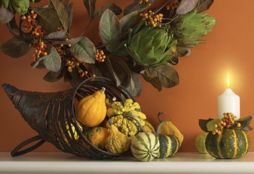cornucopia at thanksgiving in a house of grief