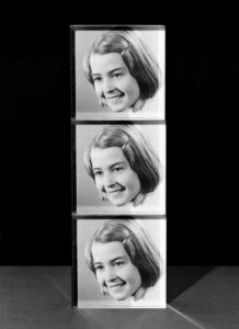 Three of the same photograph of Peter Watkins' mother when she was 9 years old