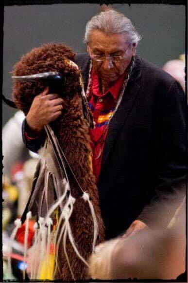 Chief Arvol Looking Horse of the Lakota, Dakota, and Nakota Nations, and keeper of the Sacred White Buffalo Calf Pipe is one of the water protectors at Standing Rock
