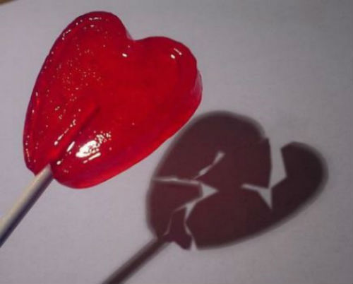Broken heart lollipop