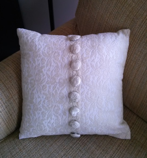 Pillow made of my dead mothers wedding dress