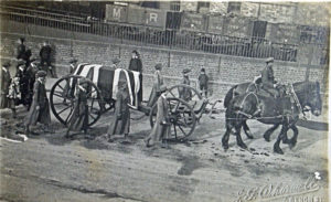 A simple procession after a death due to flu