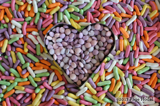 Heart made of colorful candies