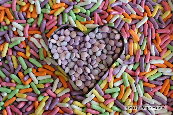 Heart made of colorful candies