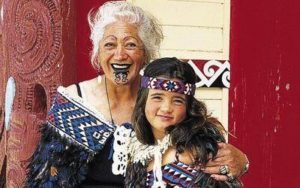 Maori girl and grandmother